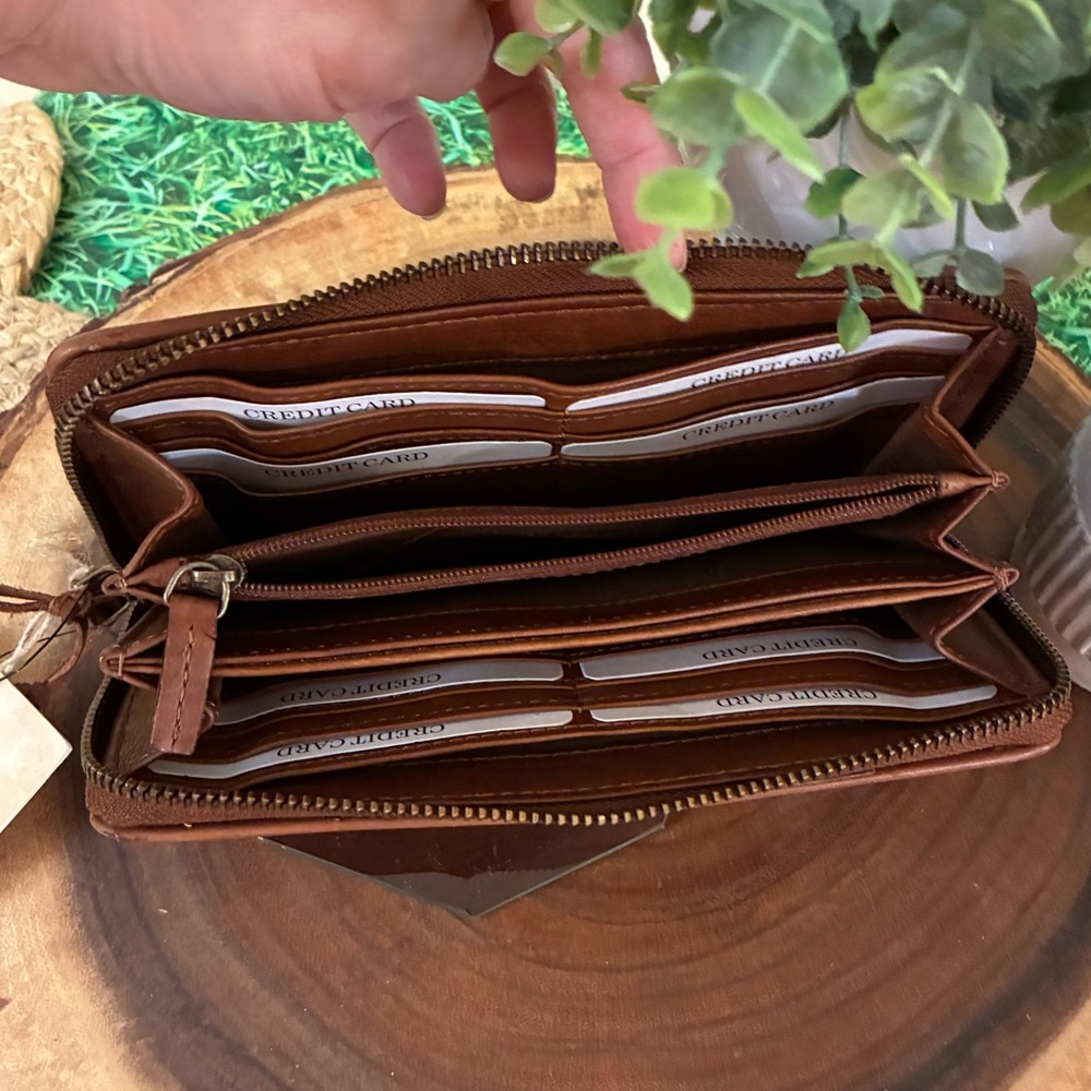 Brown Woven Leather Wallet - Picture 6 of 11